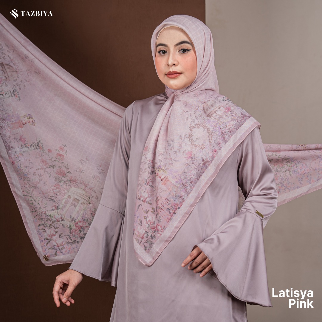 TAZBIYA SCARF - LATISYA SERIES I TAZBIYA HIJAB VOAL MOTIF JAHIT TEPI