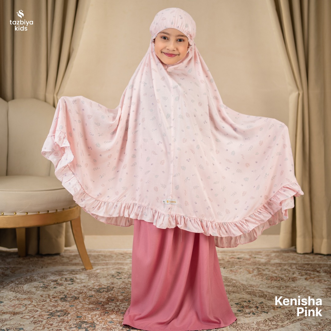 TAZBIYA MUKENA ANAK RAYON RUFFLE KENISHA I Mukena Anak Motif TK SD SMP | Mukena Anak 4-14 Tahun