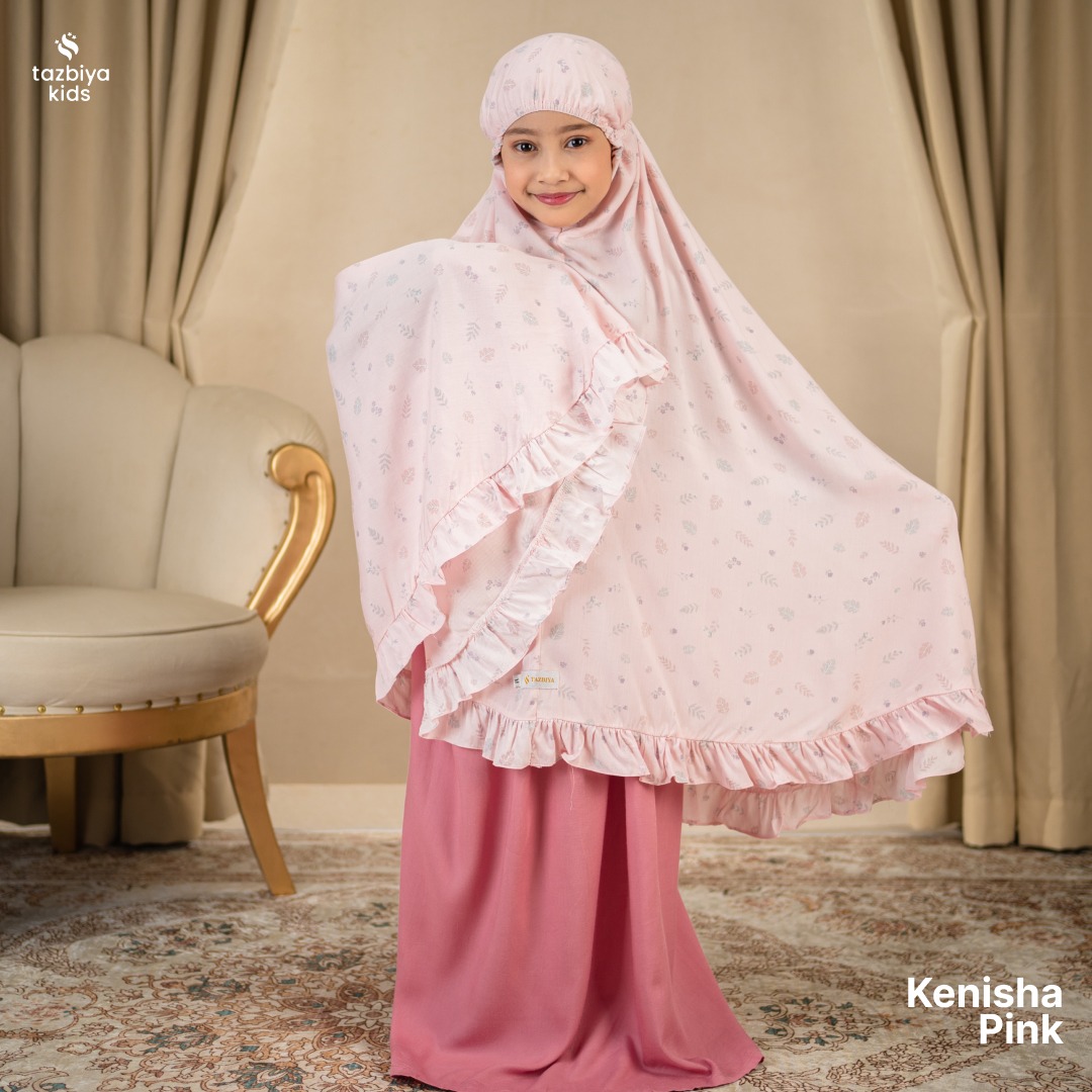 TAZBIYA MUKENA ANAK RAYON RUFFLE KENISHA I Mukena Anak Motif TK SD SMP | Mukena Anak 4-14 Tahun