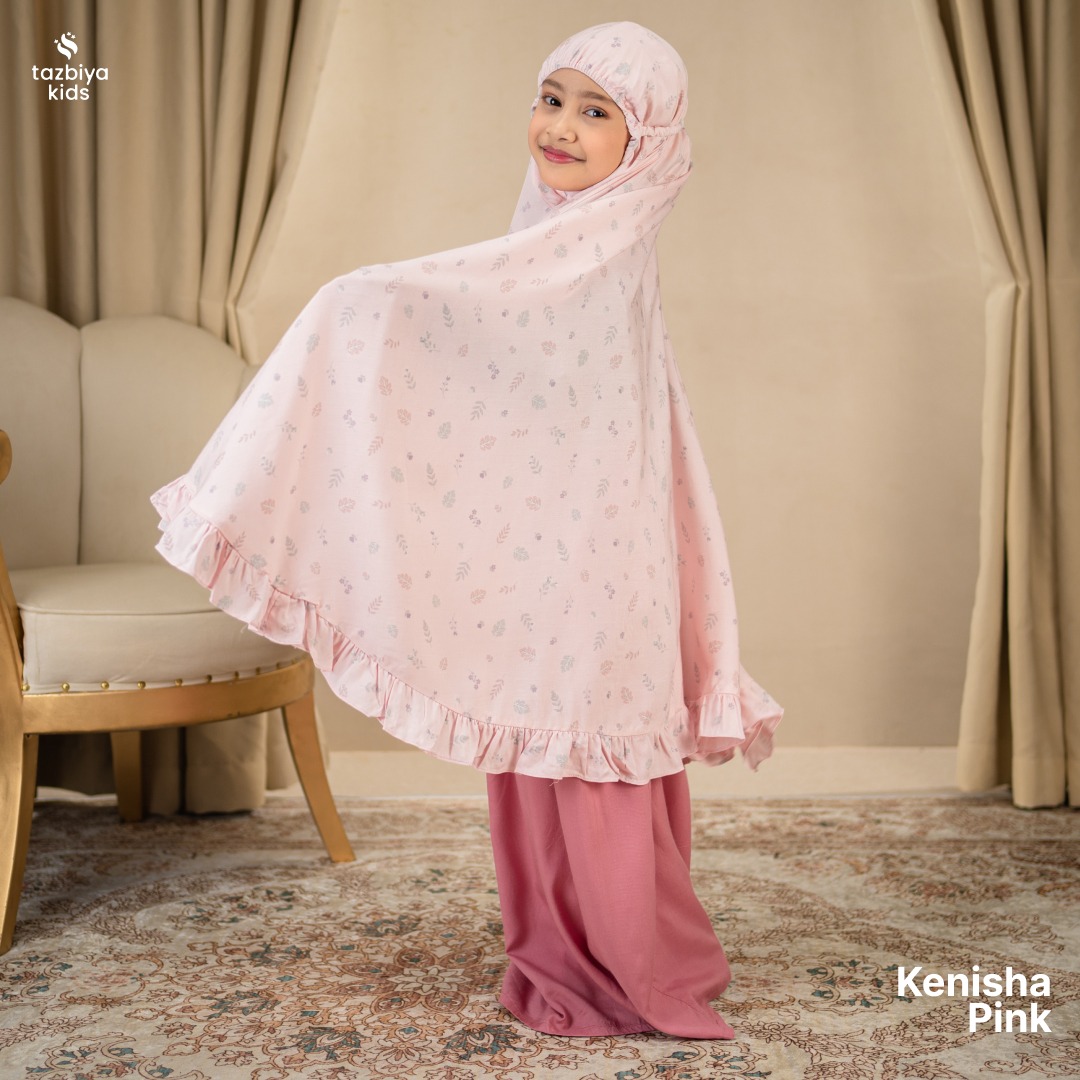 TAZBIYA MUKENA ANAK RAYON RUFFLE KENISHA I Mukena Anak Motif TK SD SMP | Mukena Anak 4-14 Tahun