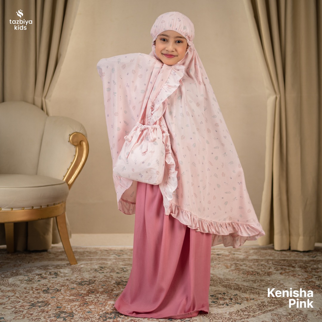 TAZBIYA MUKENA ANAK RAYON RUFFLE KENISHA I Mukena Anak Motif TK SD SMP | Mukena Anak 4-14 Tahun