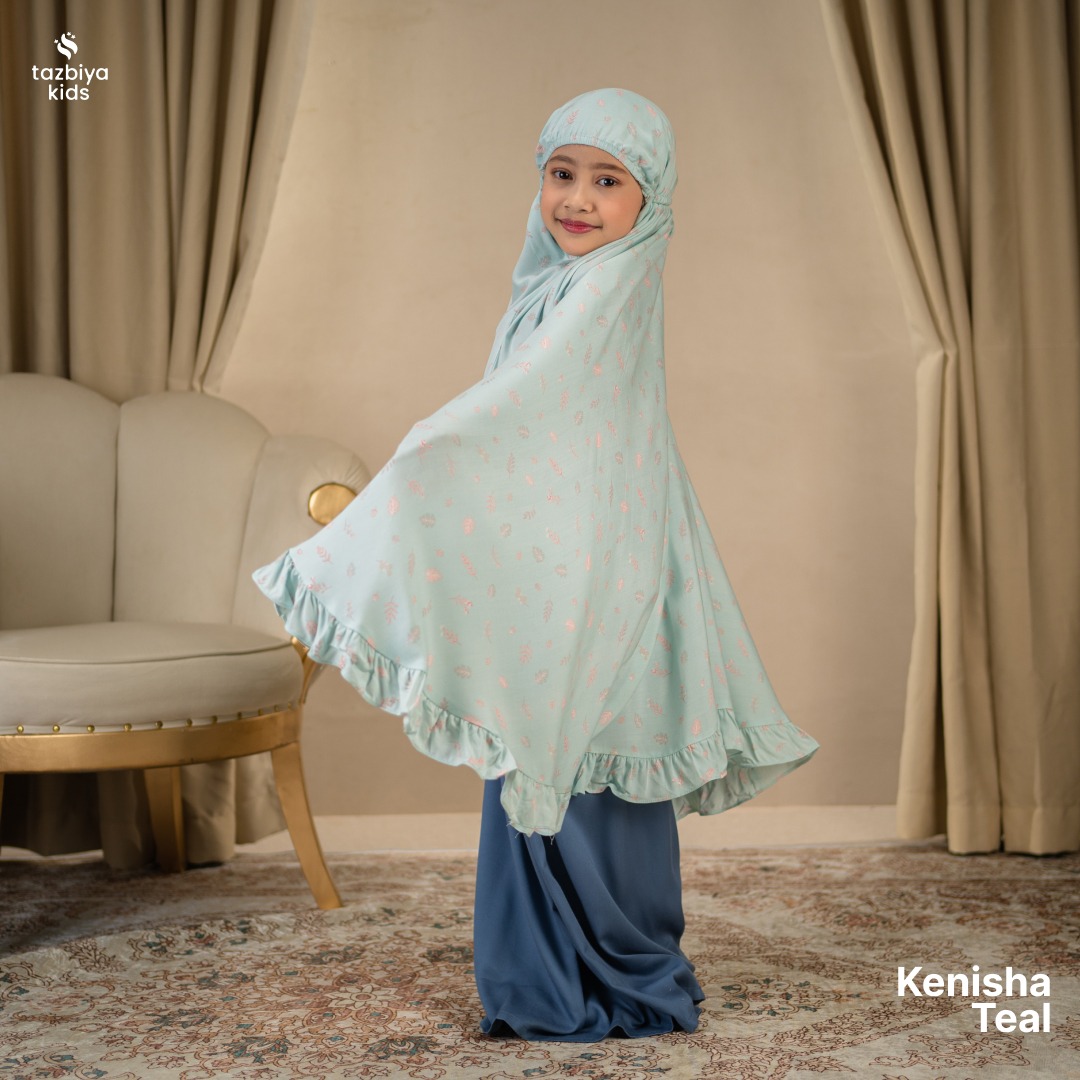 TAZBIYA MUKENA ANAK RAYON RUFFLE KENISHA I Mukena Anak Motif TK SD SMP | Mukena Anak 4-14 Tahun