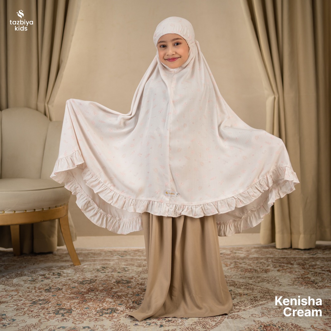TAZBIYA MUKENA ANAK RAYON RUFFLE KENISHA I Mukena Anak Motif TK SD SMP | Mukena Anak 4-14 Tahun