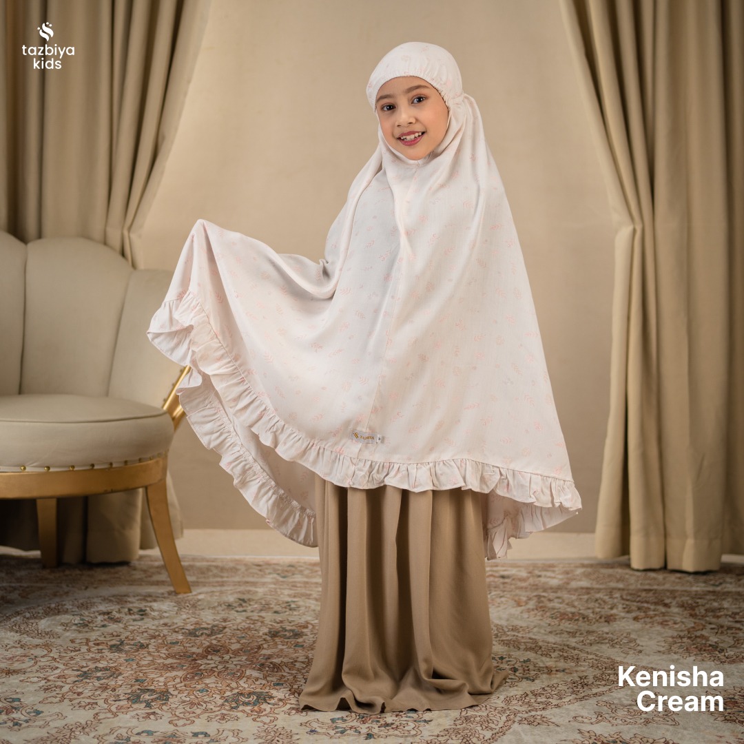 TAZBIYA MUKENA ANAK RAYON RUFFLE KENISHA I Mukena Anak Motif TK SD SMP | Mukena Anak 4-14 Tahun