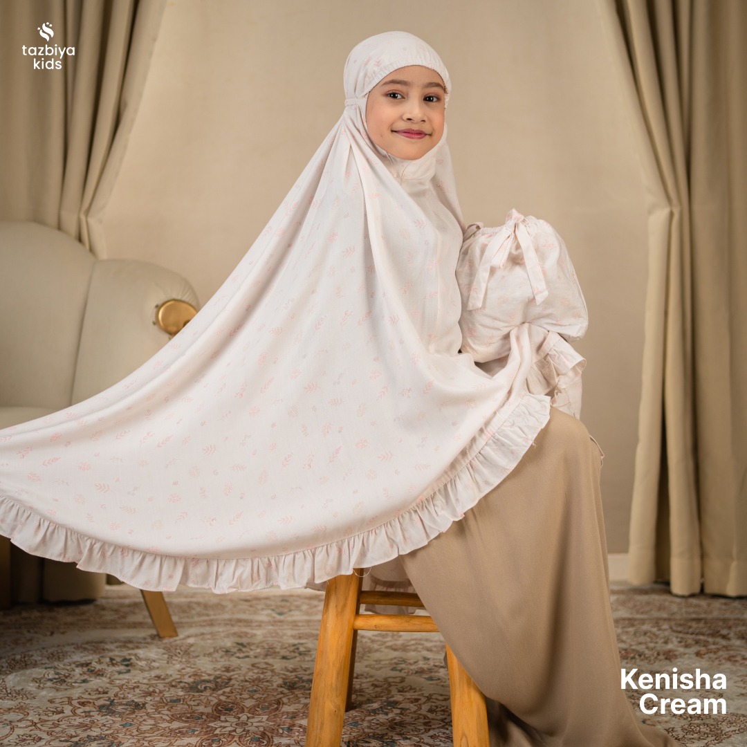 TAZBIYA MUKENA ANAK RAYON RUFFLE KENISHA I Mukena Anak Motif TK SD SMP | Mukena Anak 4-14 Tahun