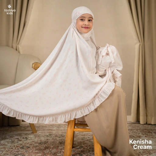 Image of TAZBIYA MUKENA ANAK RAYON RUFFLE KENISHA I Mukena Anak Motif TK SD SMP | Mukena Anak 4-14 Tahun