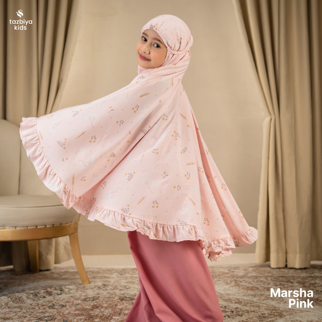 TAZBIYA MUKENA ANAK RAYON RUFFLE MARSYA I Mukena Anak Motif TK SD SMP | Mukena Anak 4-14 Tahun