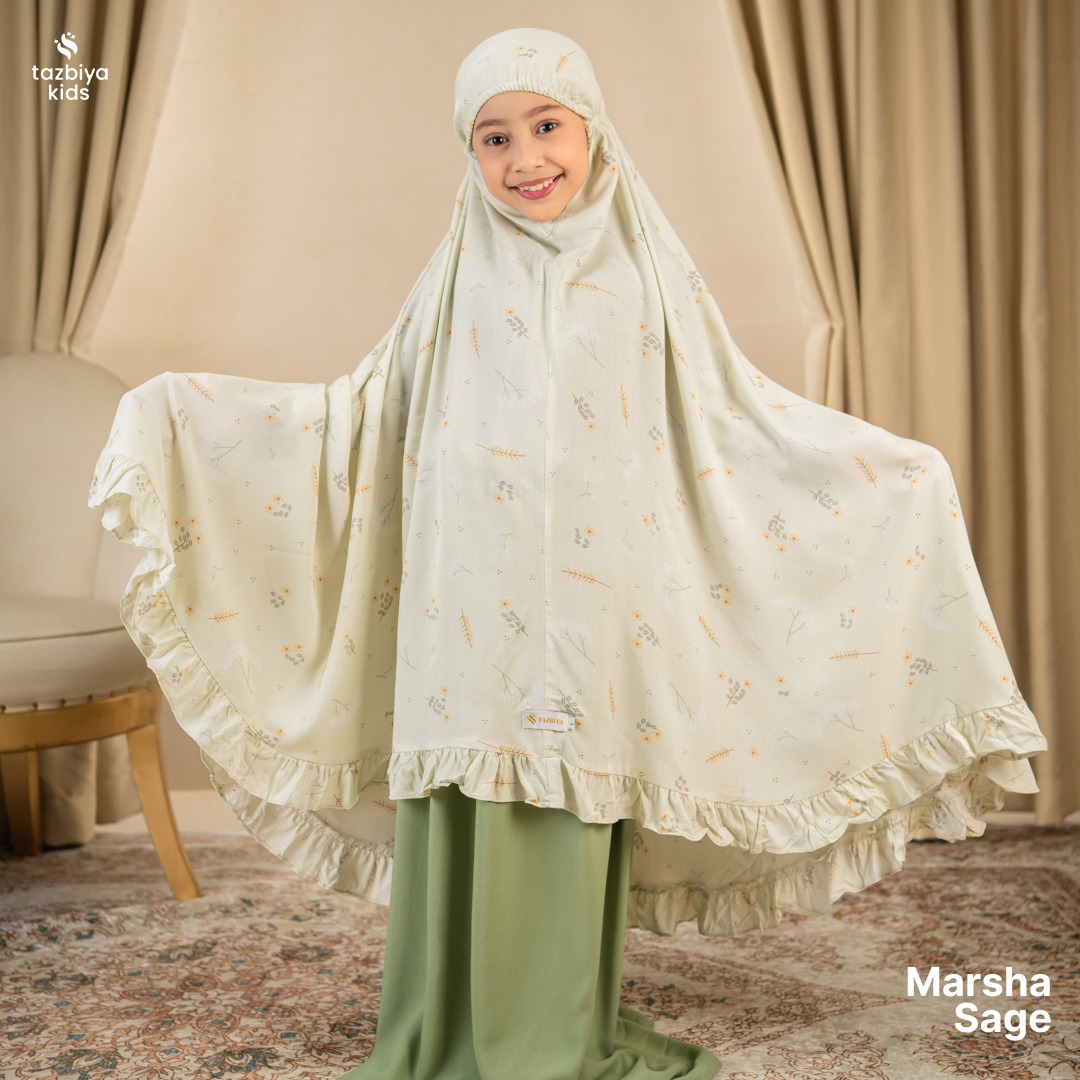 TAZBIYA MUKENA ANAK RAYON RUFFLE MARSYA I Mukena Anak Motif TK SD SMP | Mukena Anak 4-14 Tahun