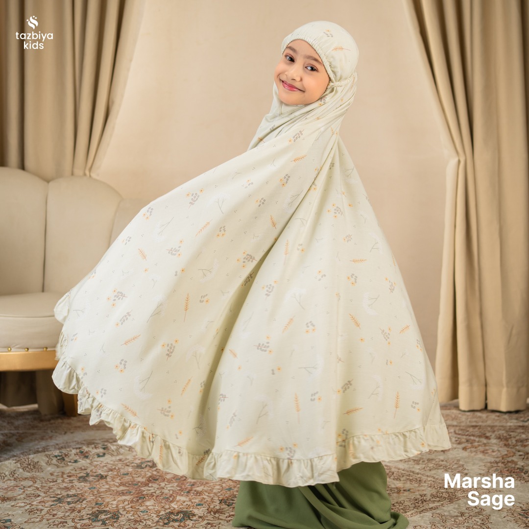 TAZBIYA MUKENA ANAK RAYON RUFFLE MARSYA I Mukena Anak Motif TK SD SMP | Mukena Anak 4-14 Tahun