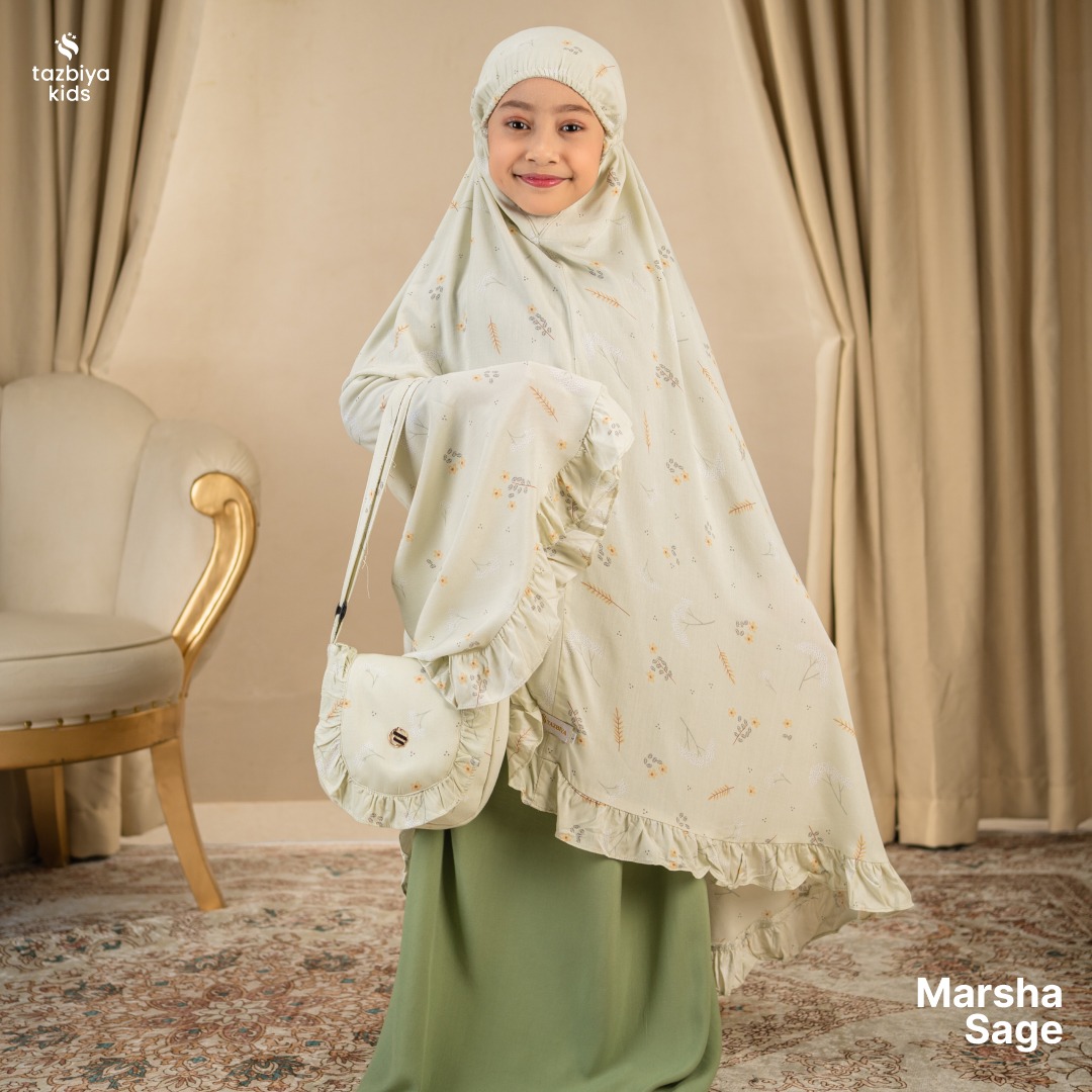 TAZBIYA MUKENA ANAK RAYON RUFFLE MARSYA I Mukena Anak Motif TK SD SMP | Mukena Anak 4-14 Tahun