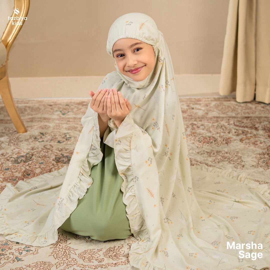 TAZBIYA MUKENA ANAK RAYON RUFFLE MARSYA I Mukena Anak Motif TK SD SMP | Mukena Anak 4-14 Tahun