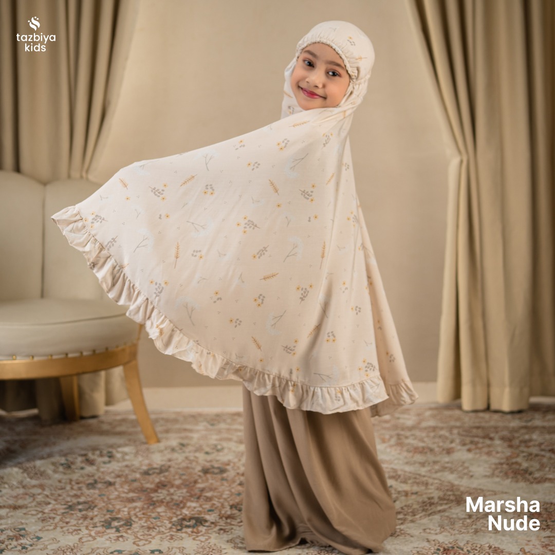 TAZBIYA MUKENA ANAK RAYON RUFFLE MARSYA I Mukena Anak Motif TK SD SMP | Mukena Anak 4-14 Tahun