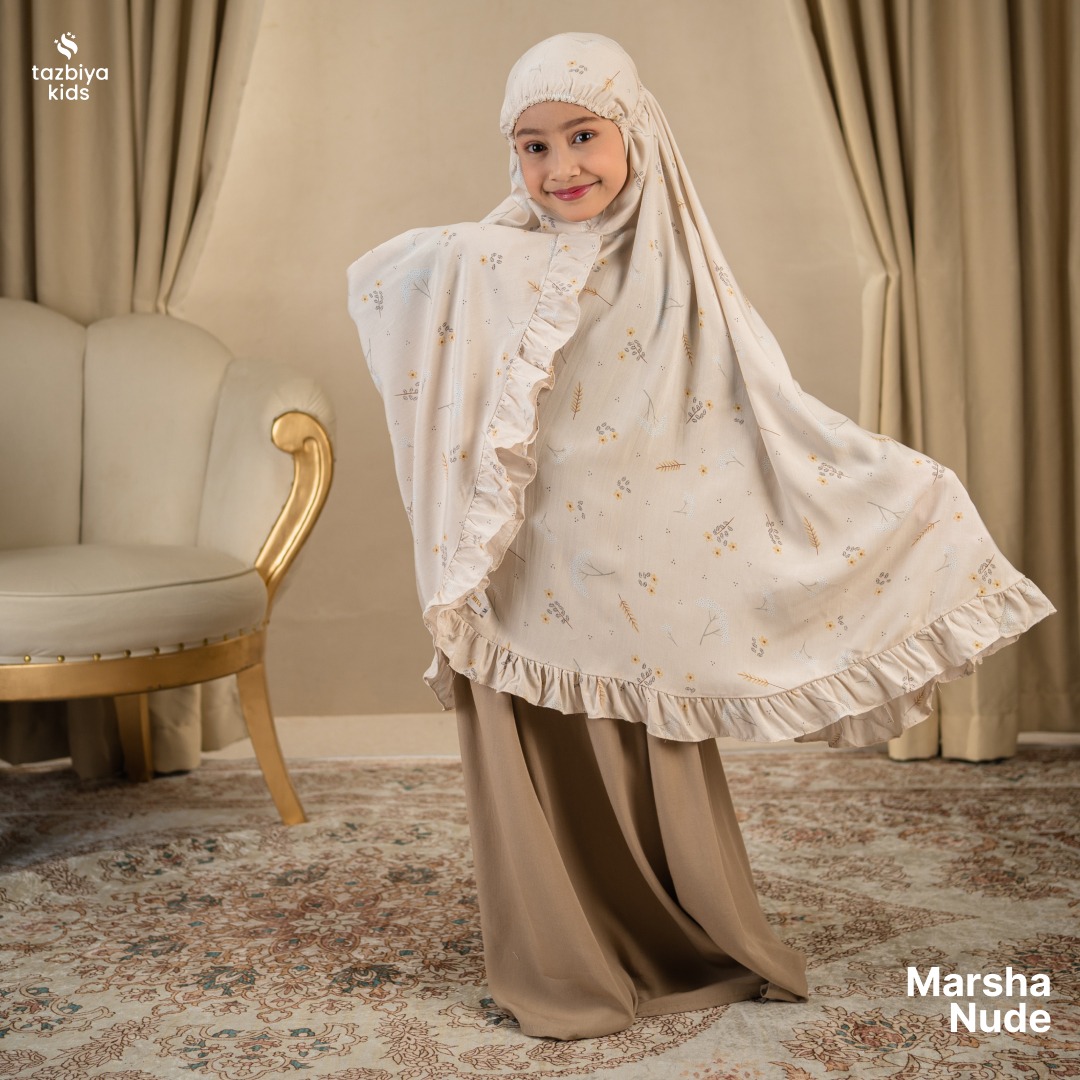 TAZBIYA MUKENA ANAK RAYON RUFFLE MARSYA I Mukena Anak Motif TK SD SMP | Mukena Anak 4-14 Tahun