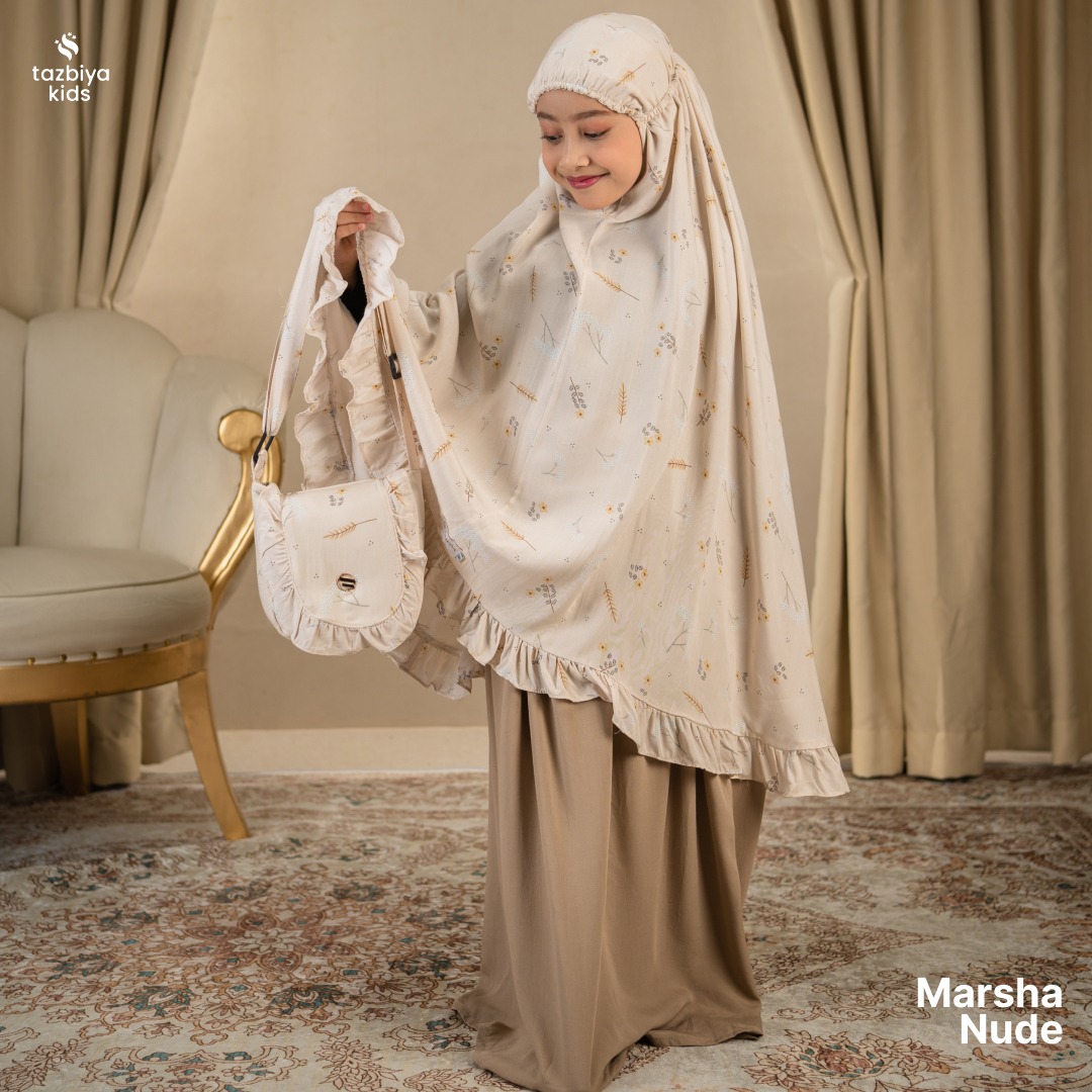 TAZBIYA MUKENA ANAK RAYON RUFFLE MARSYA I Mukena Anak Motif TK SD SMP | Mukena Anak 4-14 Tahun