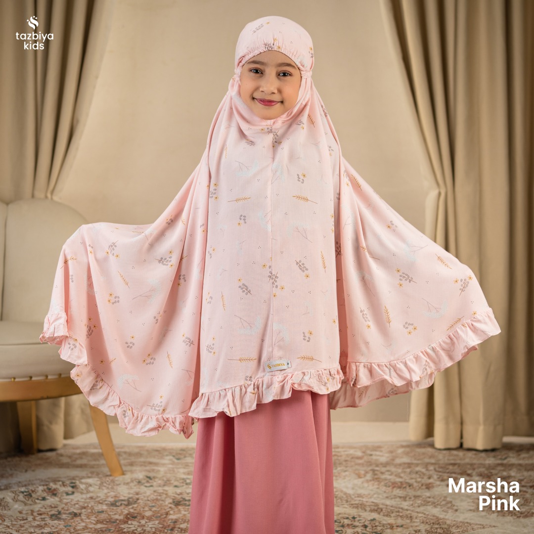TAZBIYA MUKENA ANAK RAYON RUFFLE MARSYA I Mukena Anak Motif TK SD SMP | Mukena Anak 4-14 Tahun