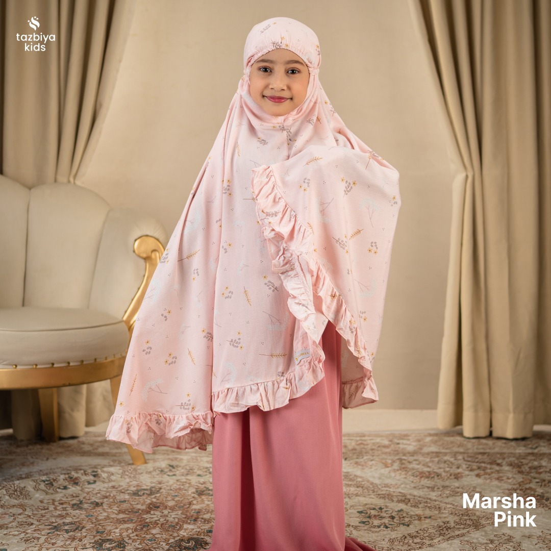 TAZBIYA MUKENA ANAK RAYON RUFFLE MARSYA I Mukena Anak Motif TK SD SMP | Mukena Anak 4-14 Tahun