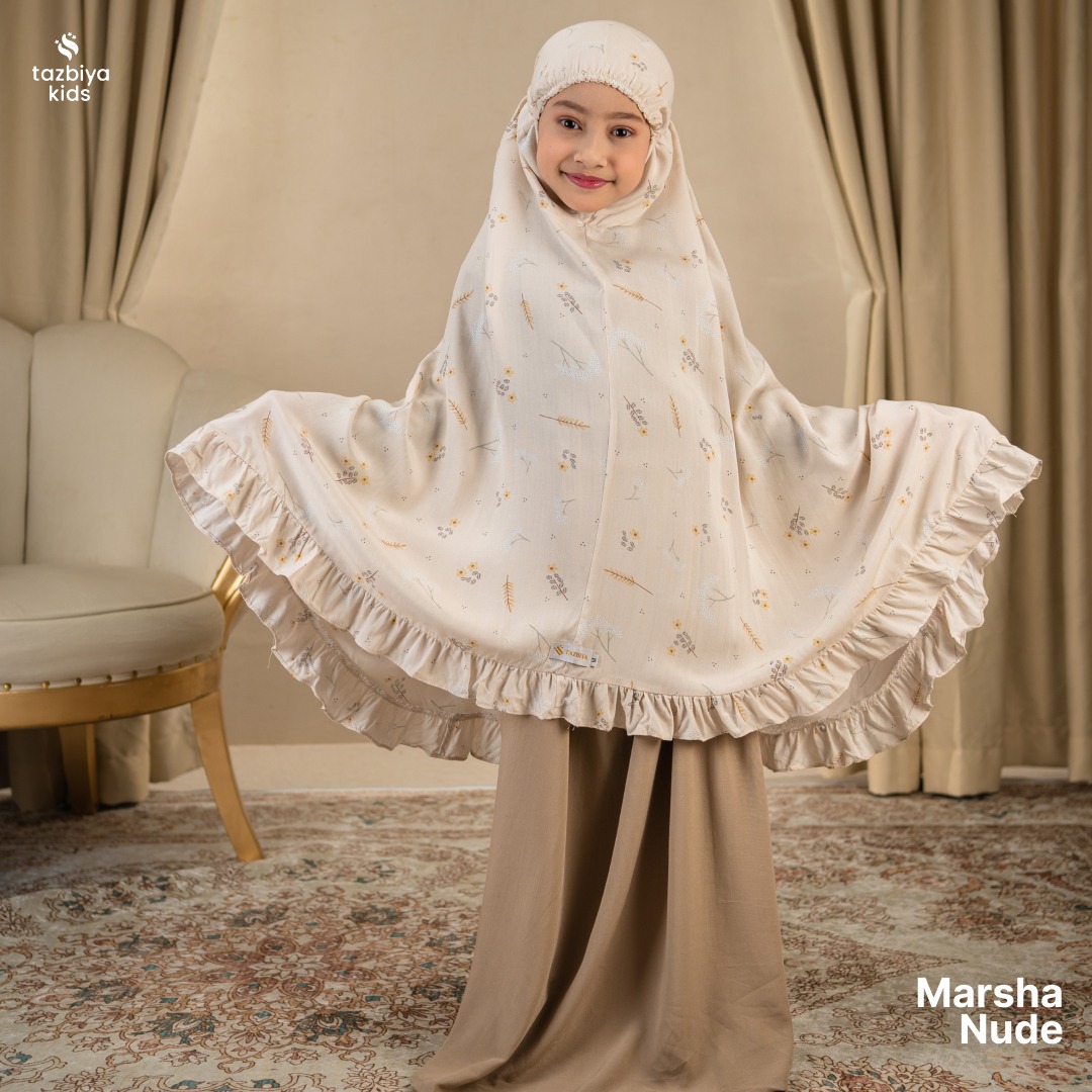 TAZBIYA MUKENA ANAK RAYON RUFFLE MARSYA I Mukena Anak Motif TK SD SMP | Mukena Anak 4-14 Tahun