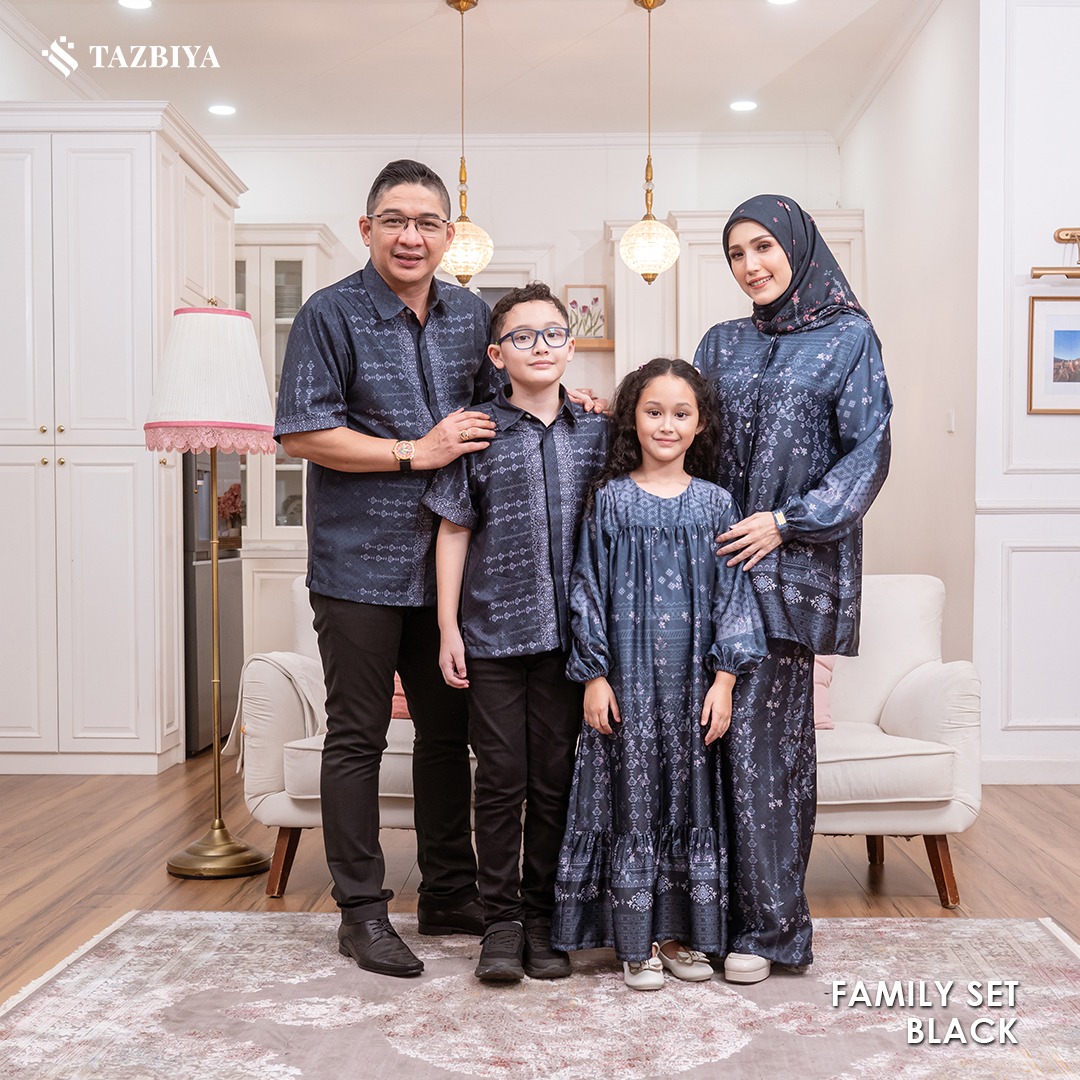 EXCLUSIVE SARIMBIT TAZBIYA X ADELIA PASHA SERIES GELAP | Sarimbit Keluarga | Set Sarimbit Lebaran | Sarimbit Terbaru 2025 | GAMIS LEBARAN