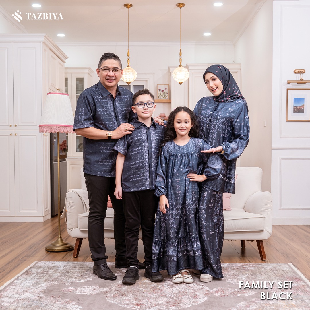 EXCLUSIVE SARIMBIT TAZBIYA X ADELIA PASHA SERIES GELAP | Sarimbit Keluarga | Set Sarimbit Lebaran | Sarimbit Terbaru 2025 | GAMIS LEBARAN