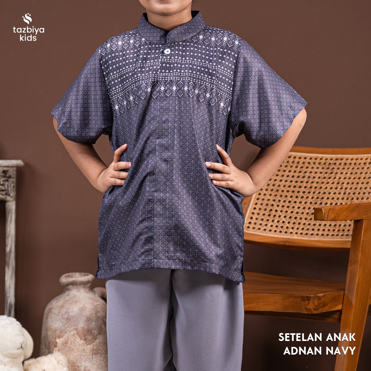 TAZBIYA Setelan Baju Koko Anak Laki-Laki | Koko Lengan Pendek + Celana Panjang | Koko Anak Lengan Panjang | Baju Muslim Anak Usia 1-8 Tahun