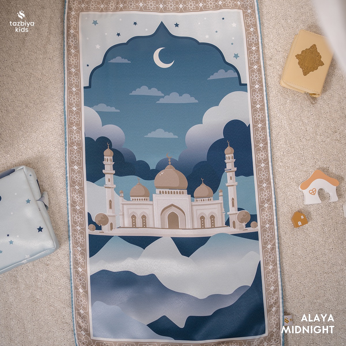 TAZBIYA SAJADAH ANAK BUSA VELVET MOTIF PREMIUM | FREE TAS POUCH