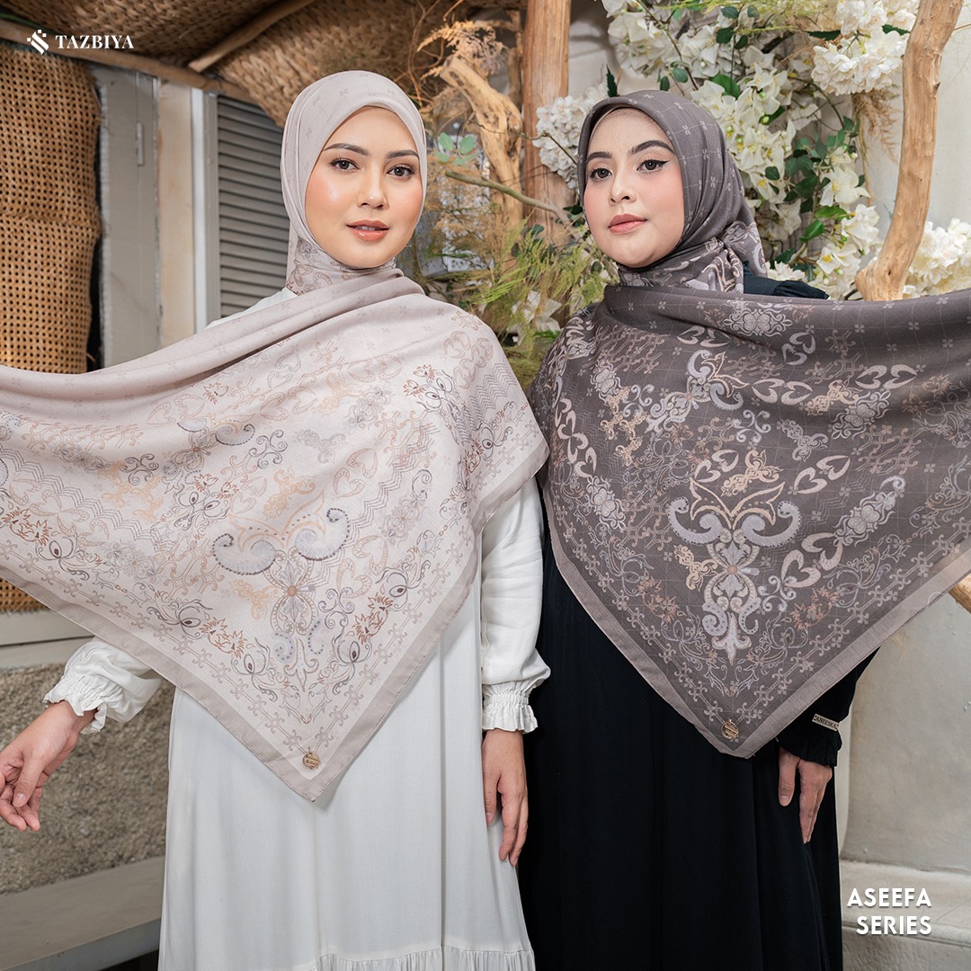 TAZBIYA SCARF - ASEEFA SERIES I TAZBIYA HIJAB VOAL MOTIF JAHIT TEPI