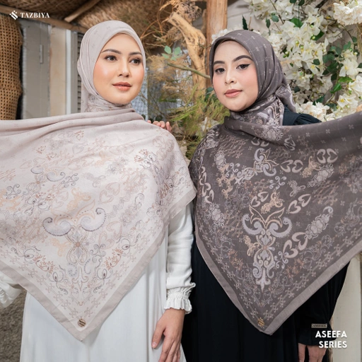 Image of TAZBIYA SCARF - ASEEFA SERIES I TAZBIYA HIJAB VOAL MOTIF JAHIT TEPI