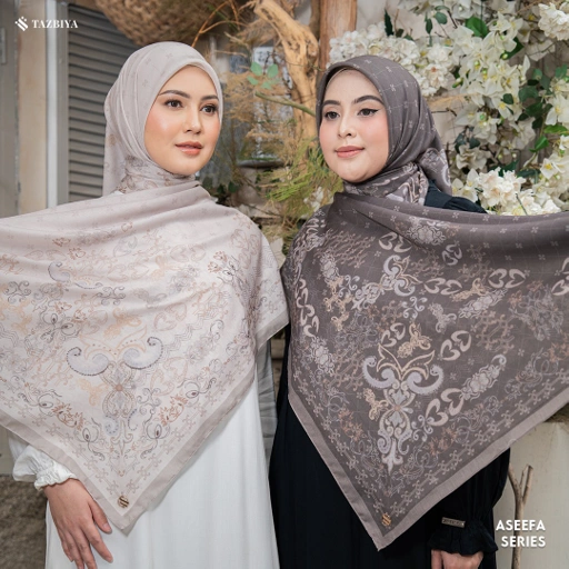 Image of TAZBIYA SCARF - ASEEFA SERIES I TAZBIYA HIJAB VOAL MOTIF JAHIT TEPI