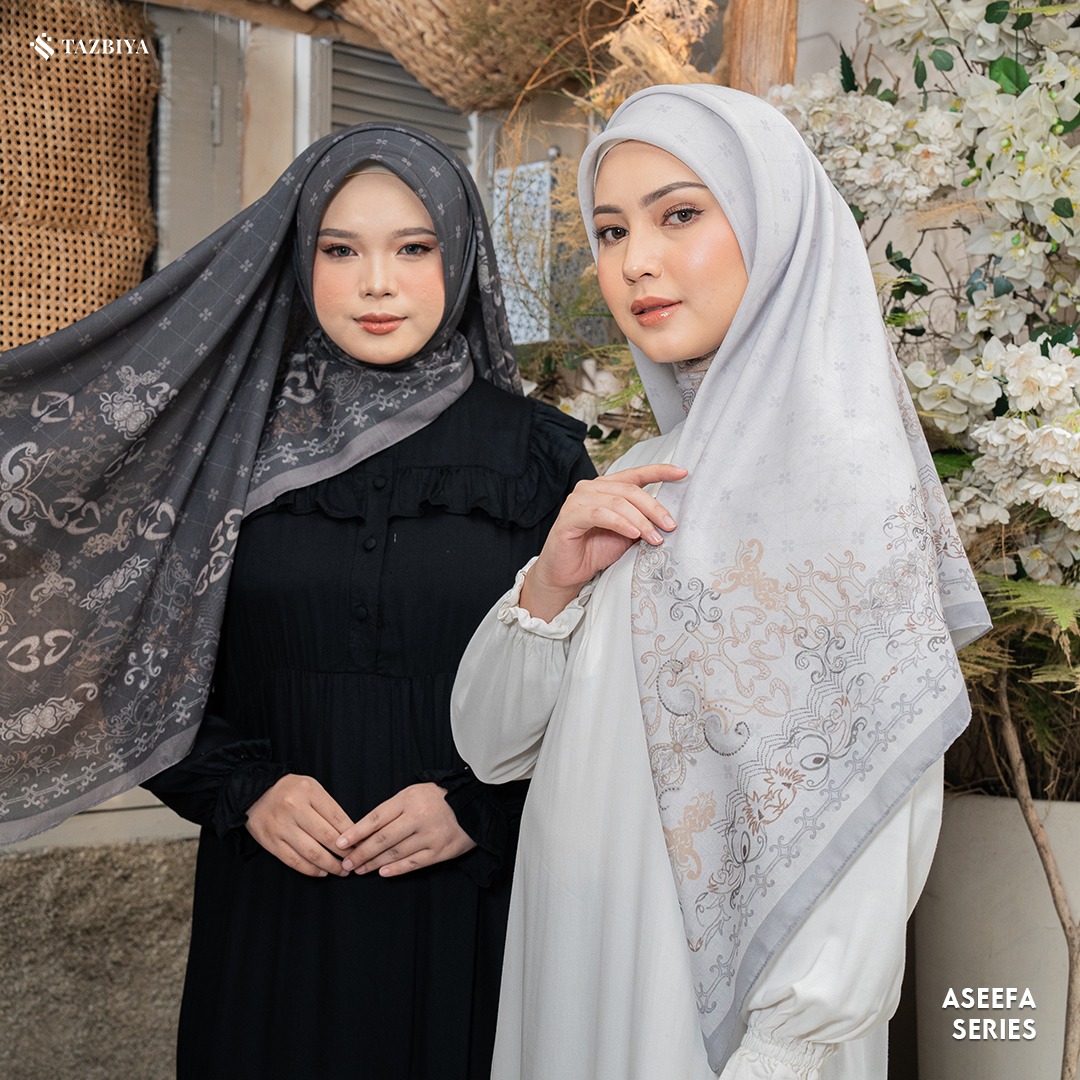 TAZBIYA SCARF - ASEEFA SERIES I TAZBIYA HIJAB VOAL MOTIF JAHIT TEPI
