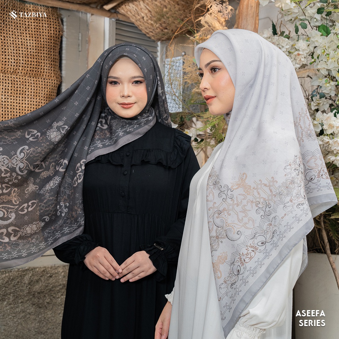 TAZBIYA SCARF - ASEEFA SERIES I TAZBIYA HIJAB VOAL MOTIF JAHIT TEPI