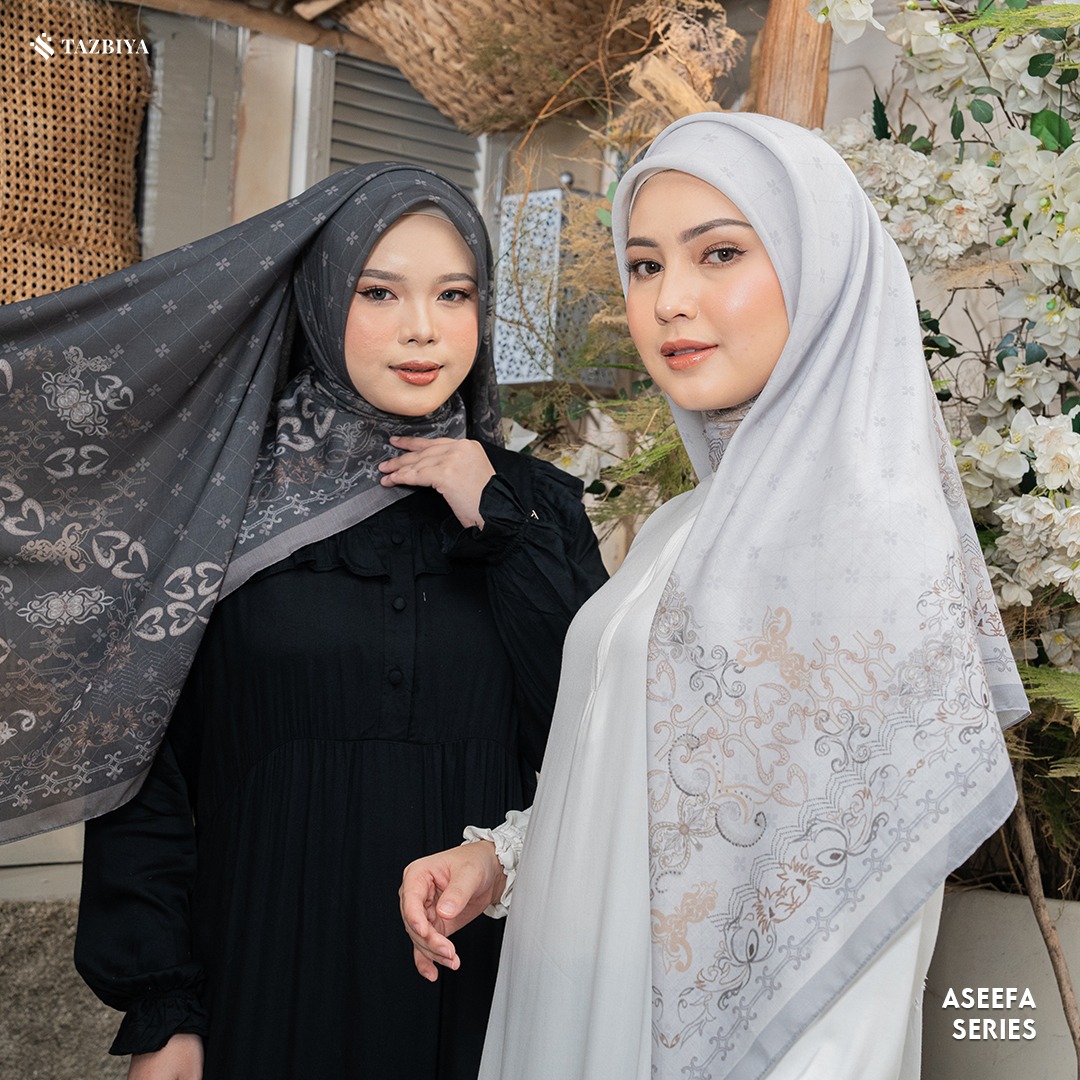TAZBIYA SCARF - ASEEFA SERIES I TAZBIYA HIJAB VOAL MOTIF JAHIT TEPI