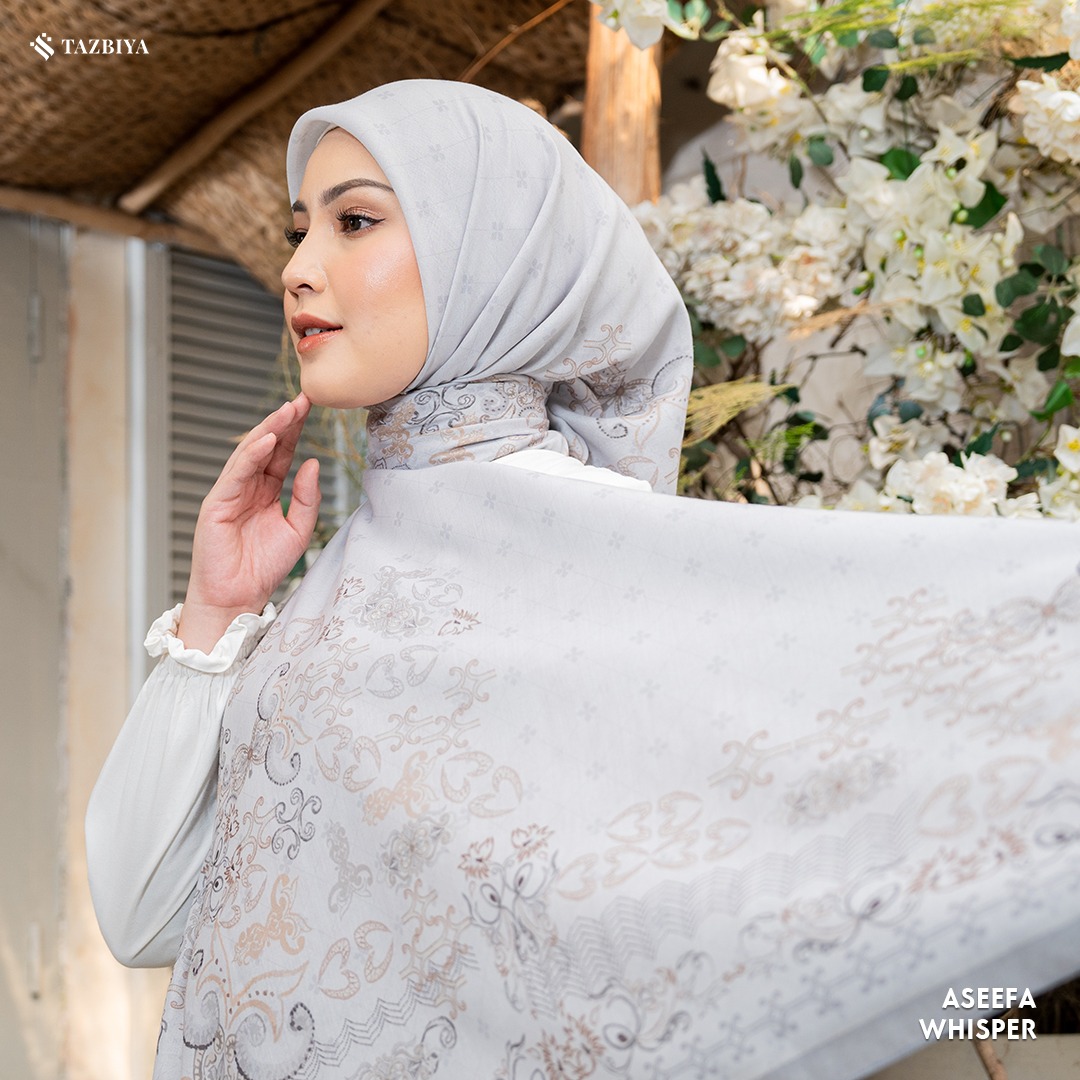 TAZBIYA SCARF - ASEEFA SERIES I TAZBIYA HIJAB VOAL MOTIF JAHIT TEPI