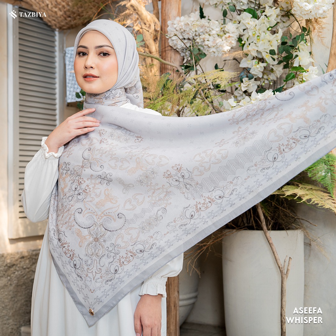 TAZBIYA SCARF - ASEEFA SERIES I TAZBIYA HIJAB VOAL MOTIF JAHIT TEPI