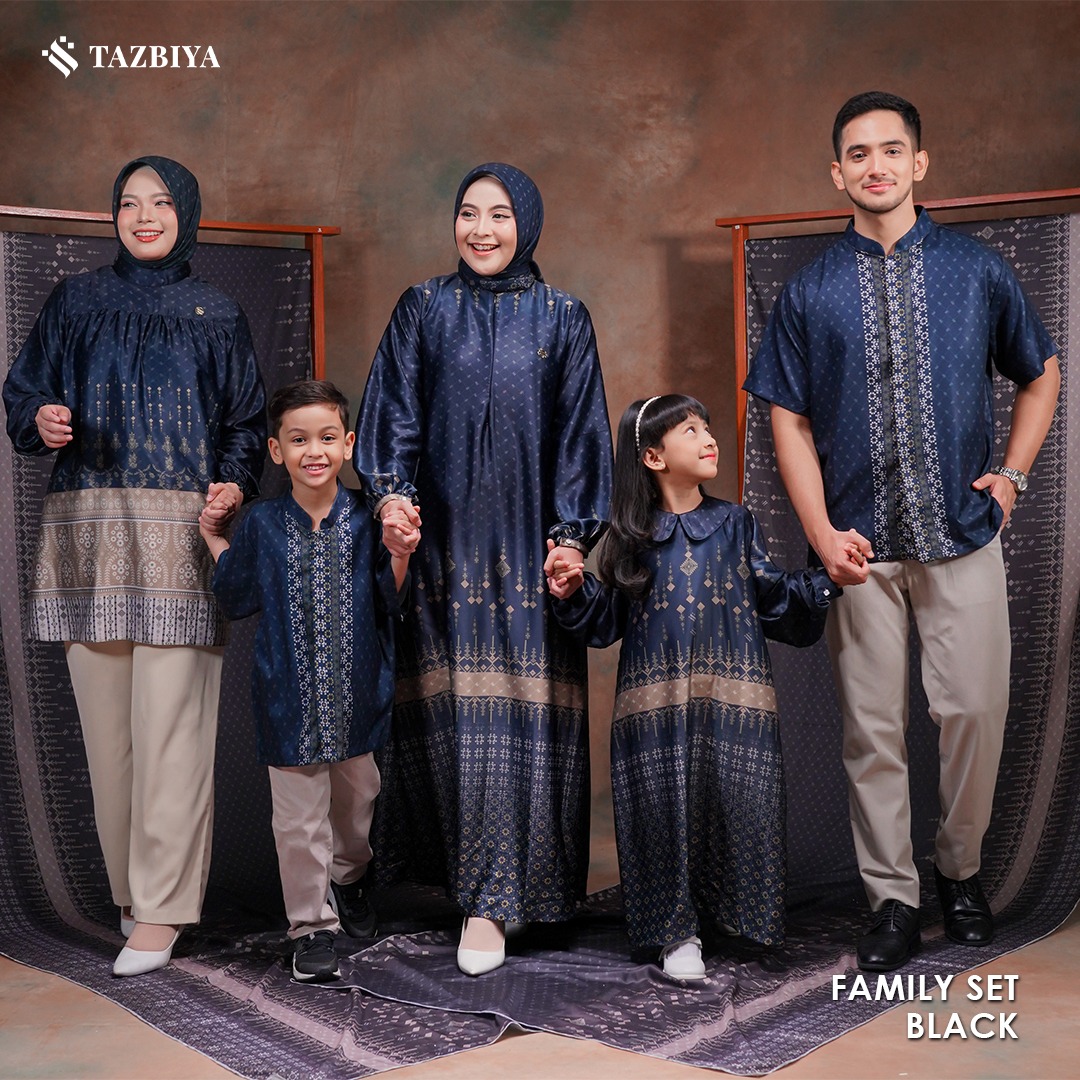 TAZBIYA SARIMBIT SERIES GELAP | Baju Sarimbit Lebaran | Baju Sarimbit | Baju Sarimbit Keluarga | Sarimbit 2025
