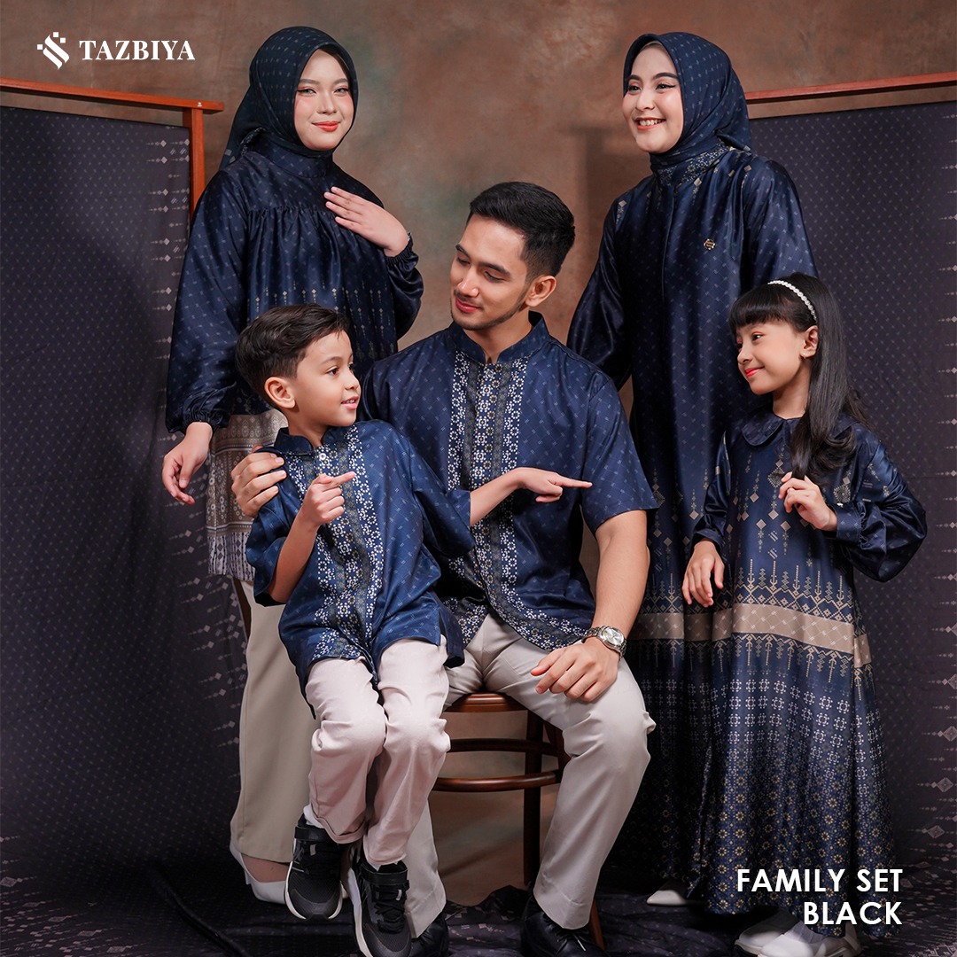 TAZBIYA SARIMBIT SERIES GELAP | Baju Sarimbit Lebaran | Baju Sarimbit | Baju Sarimbit Keluarga | Sarimbit 2025