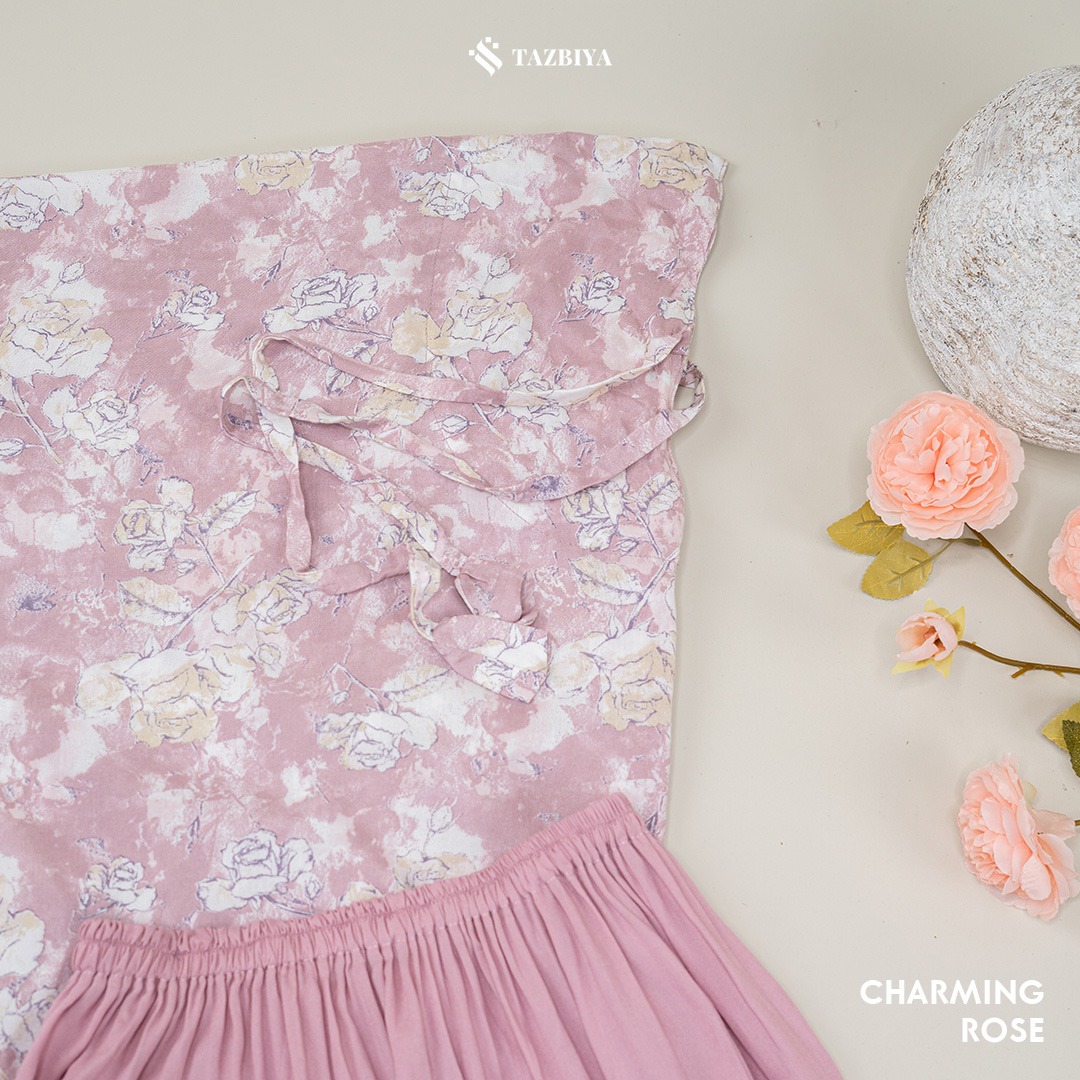 MUKENA TAZBIYA SET SAJADAH 2IN1 CHARMING ROSE SERIES ALLSIZE