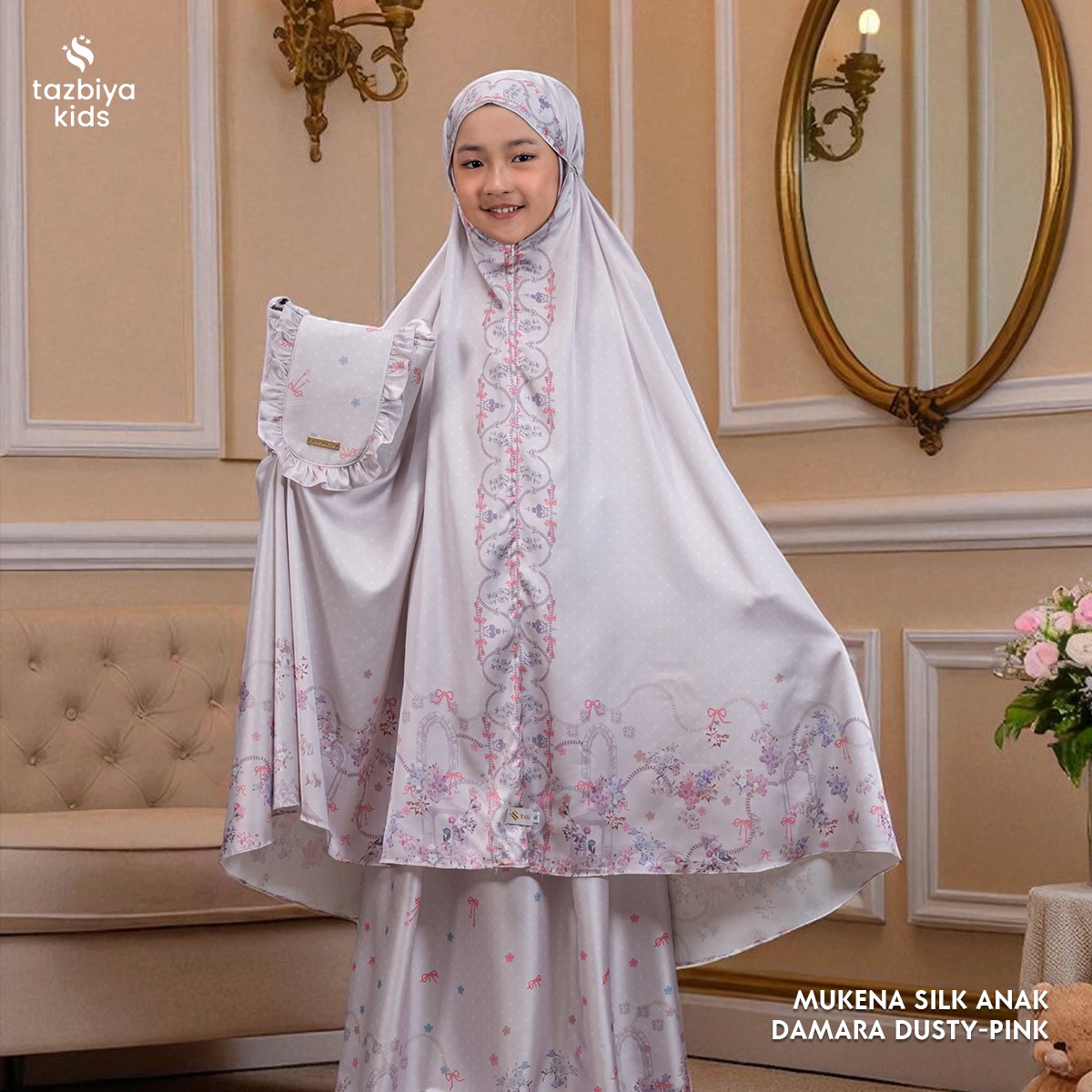 TAZBIYA MUKENA ANAK SILK DAMARA SERIES I Mukena Anak Motif TK SD SMP | Mukena Anak 4-14 Tahun