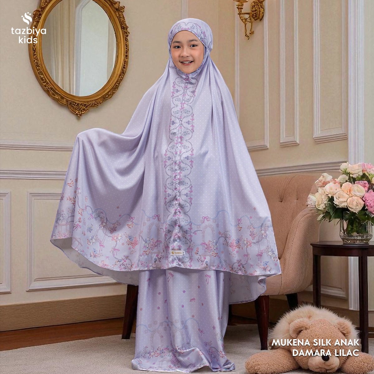 TAZBIYA MUKENA ANAK SILK DAMARA SERIES I Mukena Anak Motif TK SD SMP | Mukena Anak 4-14 Tahun