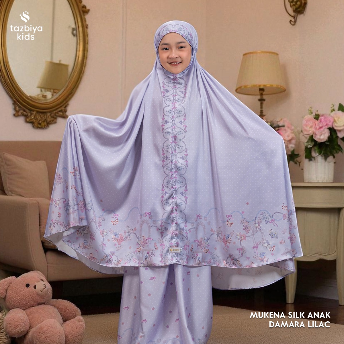TAZBIYA MUKENA ANAK SILK DAMARA SERIES I Mukena Anak Motif TK SD SMP | Mukena Anak 4-14 Tahun