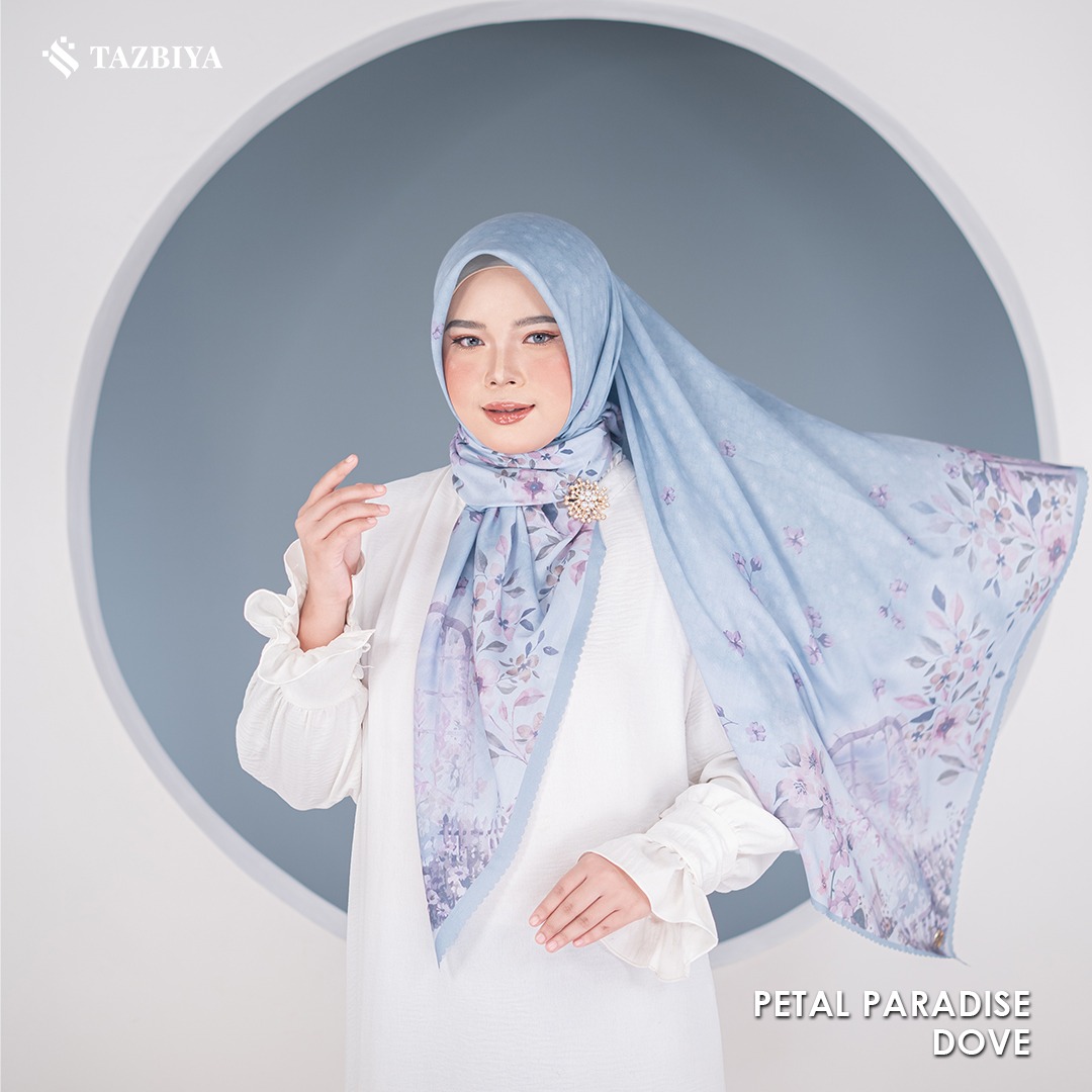 TAZBIYA SCARF - PETAL PARADISE SERIES I TAZBIYA HIJAB VOAL MOTIF LASER CUT