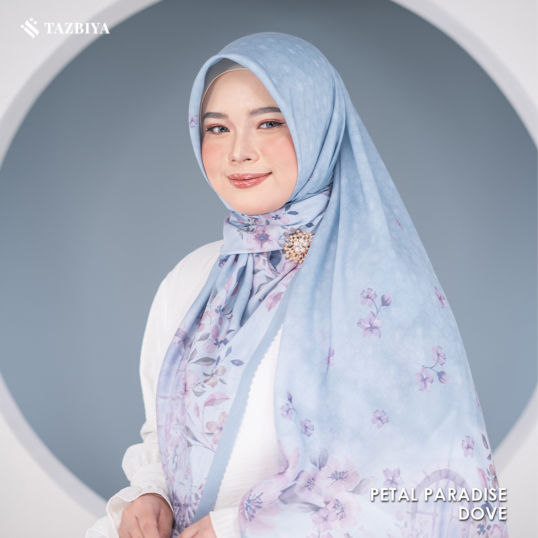 TAZBIYA SCARF - PETAL PARADISE SERIES I TAZBIYA HIJAB VOAL MOTIF LASER CUT