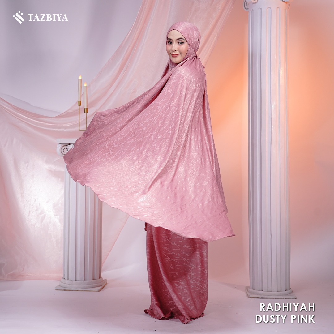 MUKENA PREMIUM SILK EMBOSS TAZBIYA DEWASA RADHIYAH NADHIRAH SERIES 