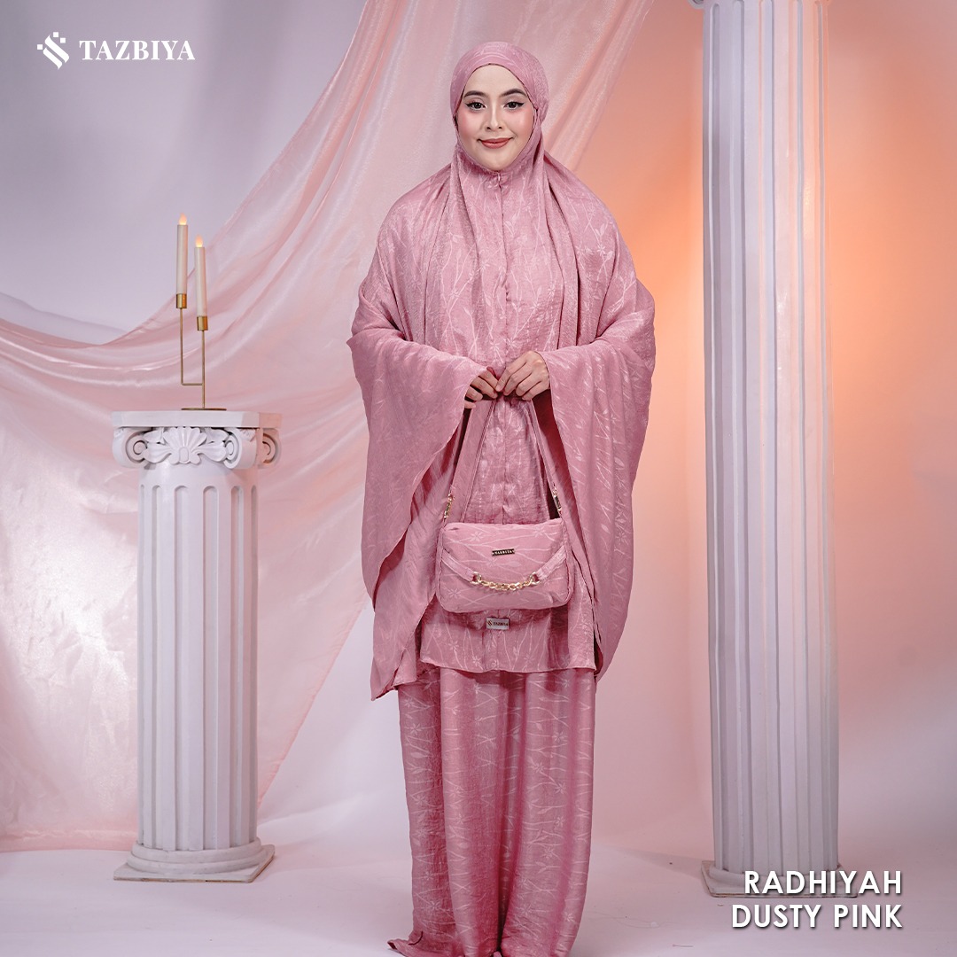 MUKENA PREMIUM SILK EMBOSS TAZBIYA DEWASA RADHIYAH NADHIRAH SERIES 