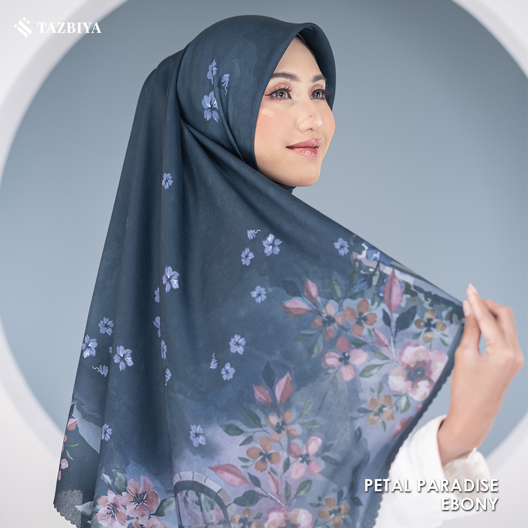 TAZBIYA SCARF - PETAL PARADISE SERIES I TAZBIYA HIJAB VOAL MOTIF LASER CUT
