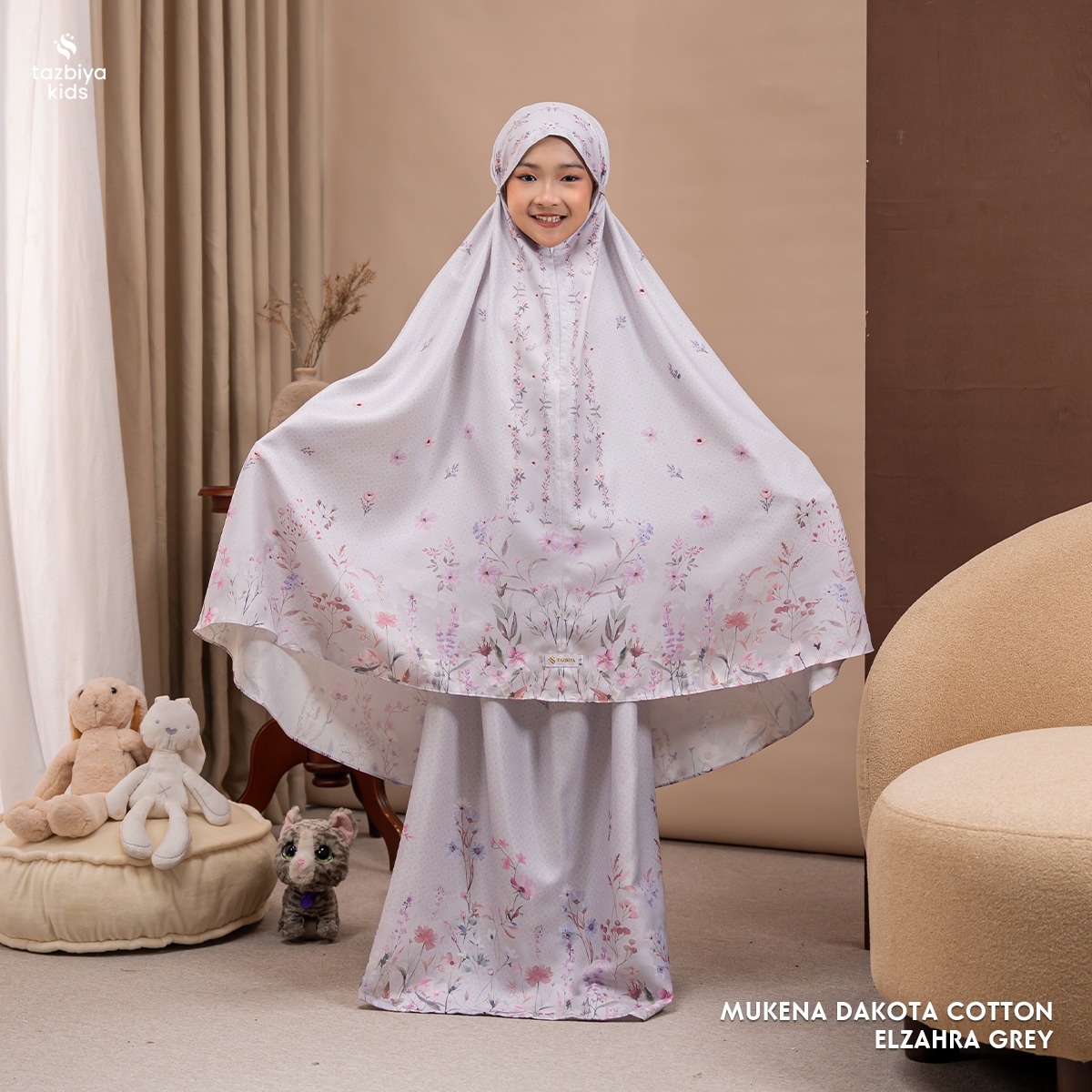 TAZBIYA MUKENA ANAK COTTON ELZAHRA SERIES | Mukena Anak Motif TK SD SMP | Mukena Anak 4-14 Tahun
