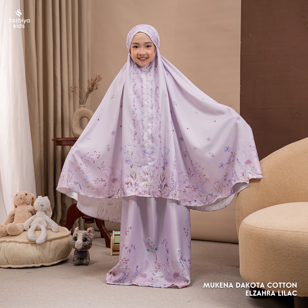 TAZBIYA MUKENA ANAK COTTON ELZAHRA SERIES | Mukena Anak Motif TK SD SMP | Mukena Anak 4-14 Tahun