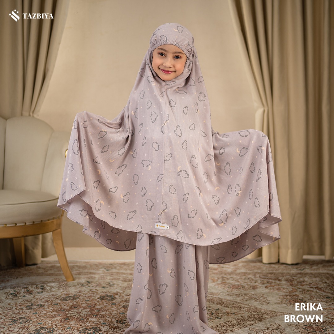TAZBIYA MUKENA ANAK RAYON ERIKA I Mukena Anak Motif TK SD SMP | Mukena Anak 4-14 Tahun