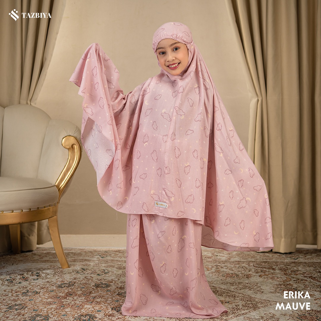 TAZBIYA MUKENA ANAK RAYON ERIKA I Mukena Anak Motif TK SD SMP | Mukena Anak 4-14 Tahun
