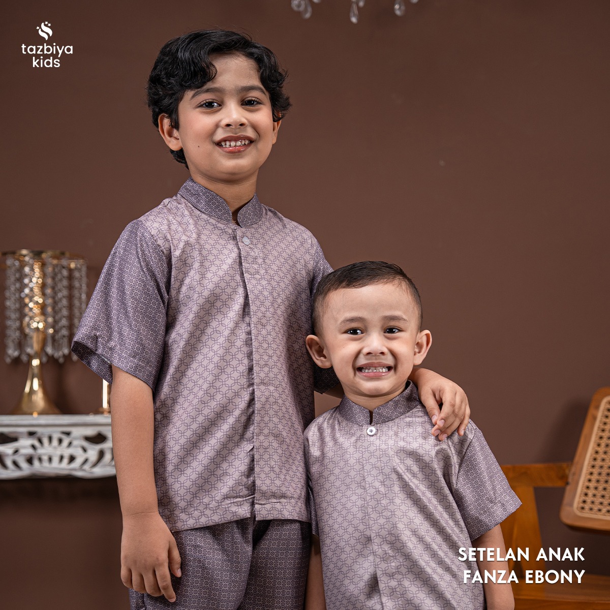 TAZBIYA Setelan Baju Koko Anak Laki-Laki | Koko Lengan Pendek + Celana Panjang | Koko Anak Lengan Panjang | Baju Muslim Anak Usia 1-8 Tahun