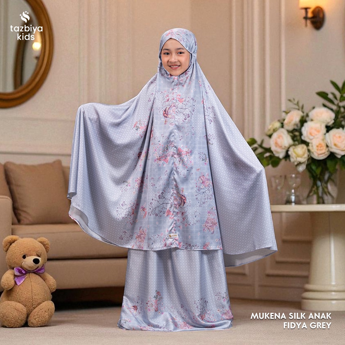 TAZBIYA MUKENA ANAK SILK FIDYA SERIES I Mukena Anak Motif TK SD SMP | Mukena Anak 4-14 Tahun